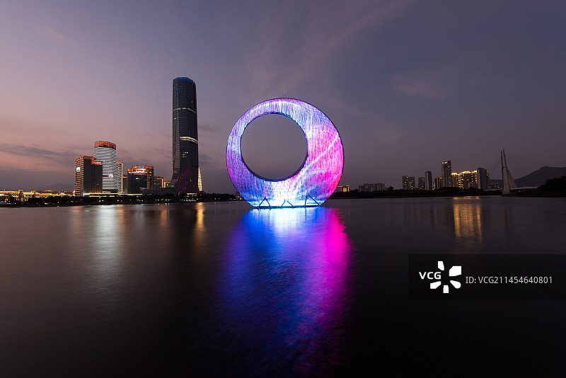 厦门杏林湾月光环图片素材