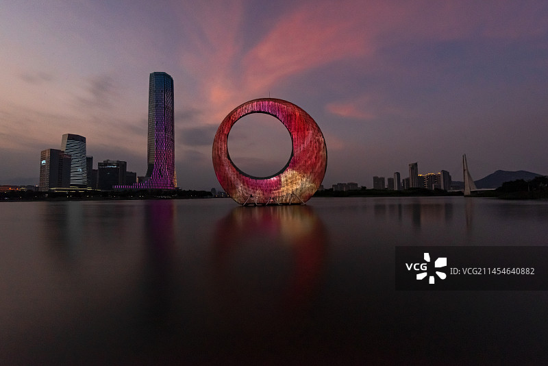 厦门杏林湾月光环图片素材