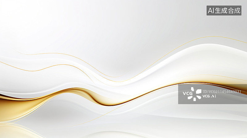 【AI数字艺术】豪华白色背景搭配金色线条元素图片素材