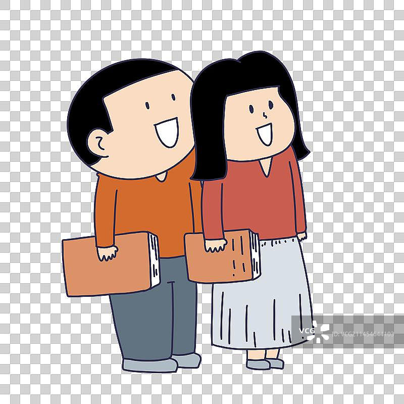 元素：拿着书本的人物图片素材