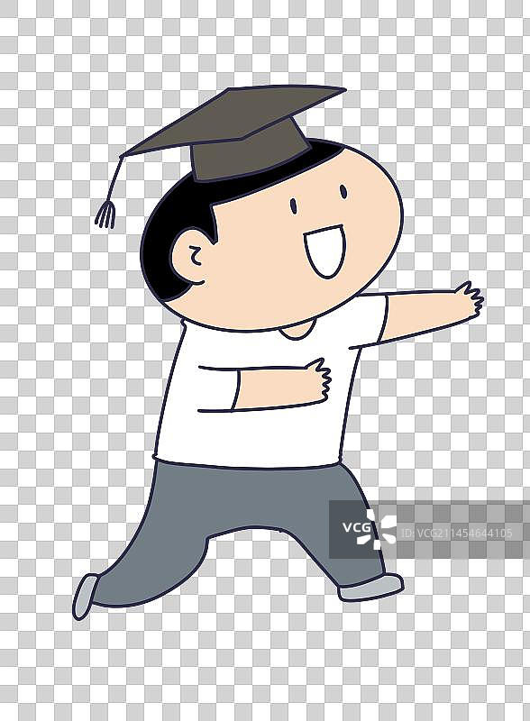 元素：带着博士帽的人物图片素材