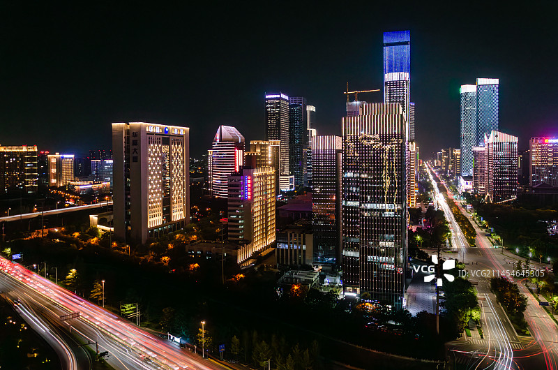 西安锦业路商务区风光图片素材