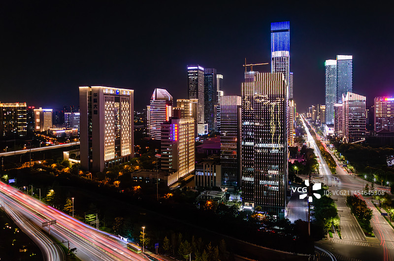 西安锦业路商务区风光图片素材