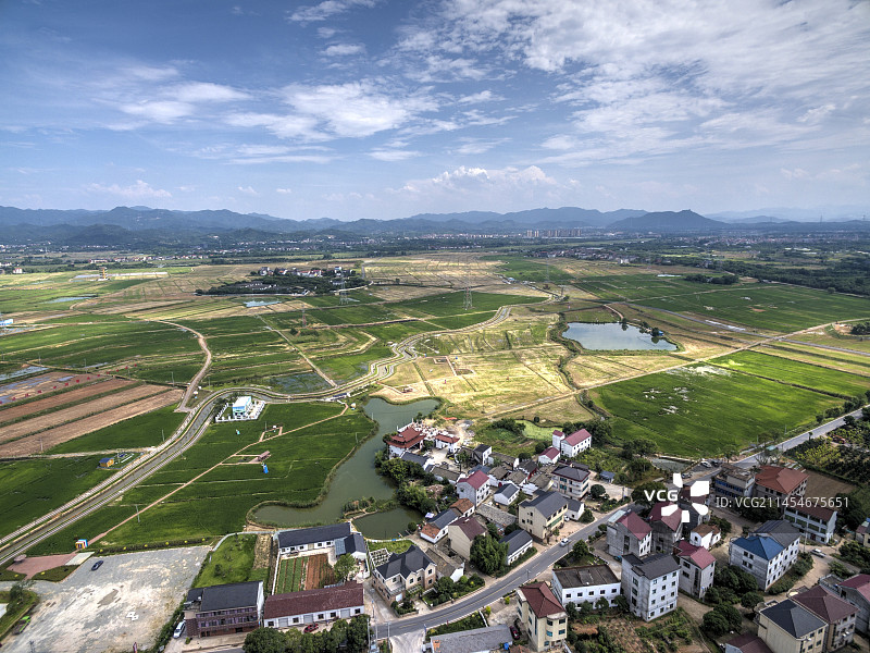 金华塘雅镇未来田园航拍图片素材
