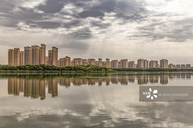 宁夏银川七十二连湖秋天风景图片素材