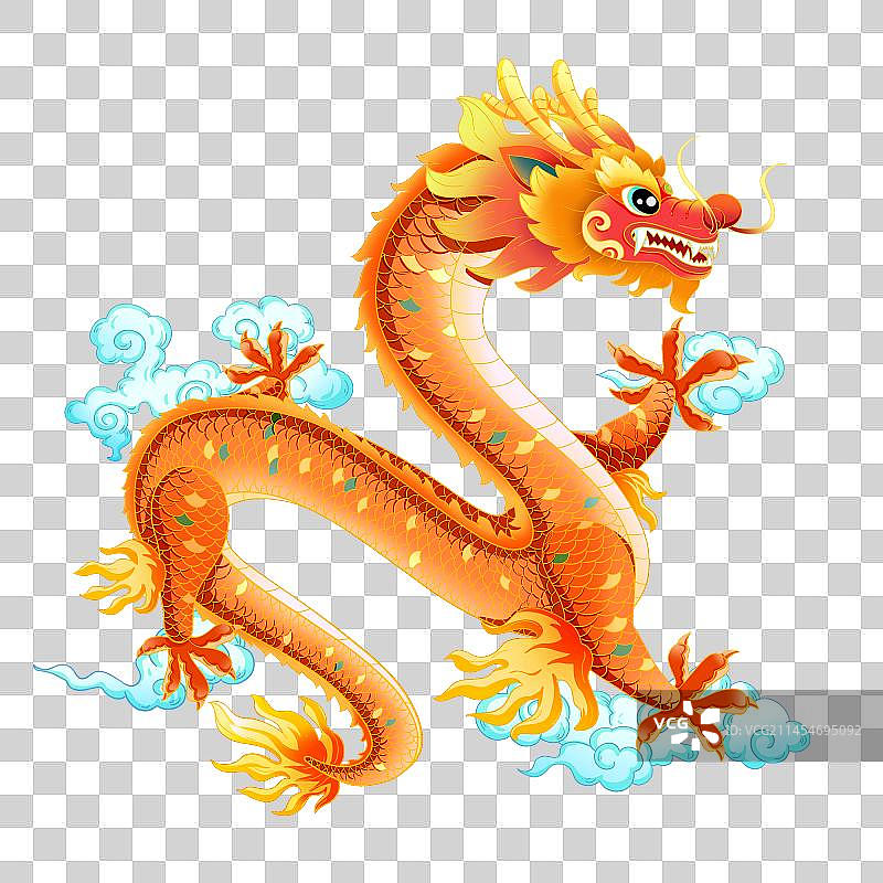 国潮中国风吉祥龙插画图片素材
