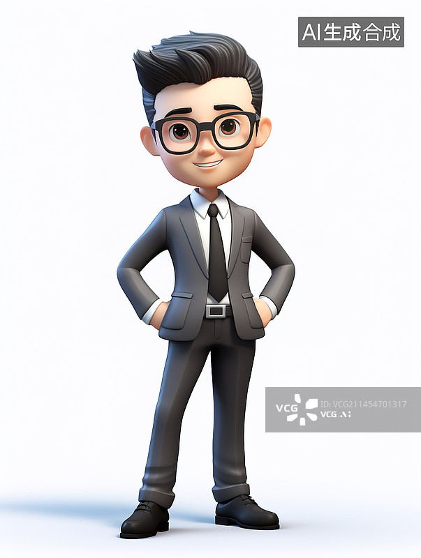 【AI数字艺术】3D男商务人士图片素材