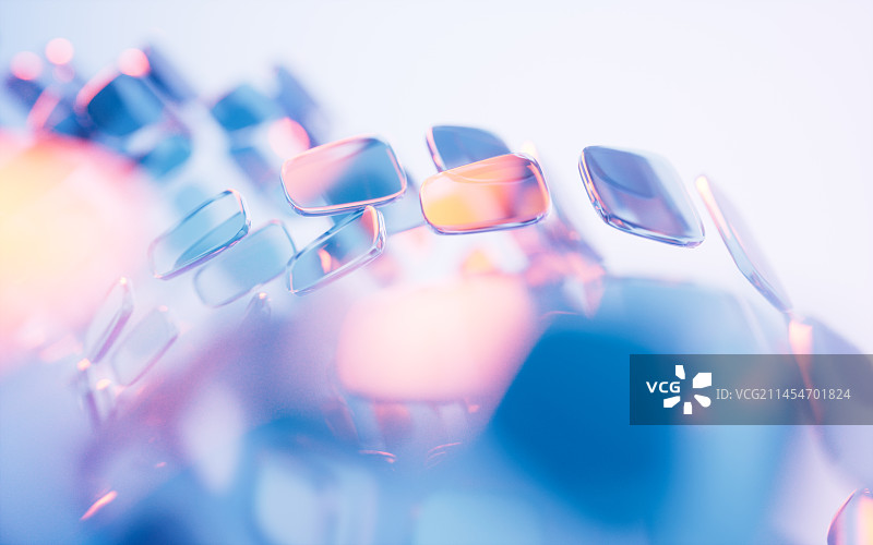 抽象彩色透明玻璃背景3D渲染图片素材