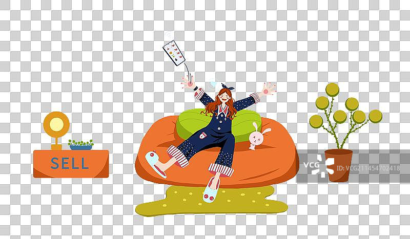 室内，居家，女孩，网购图片素材