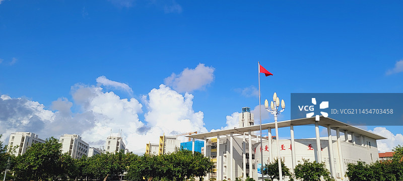 周一升旗。图片素材