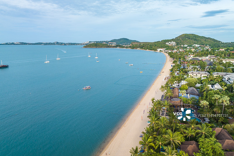 泰国苏梅岛波普海滩航拍热带岛屿海滨自然风光图片素材