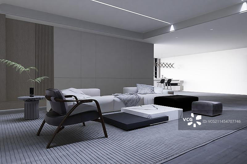 C4D渲染室内客厅空间背景图片素材