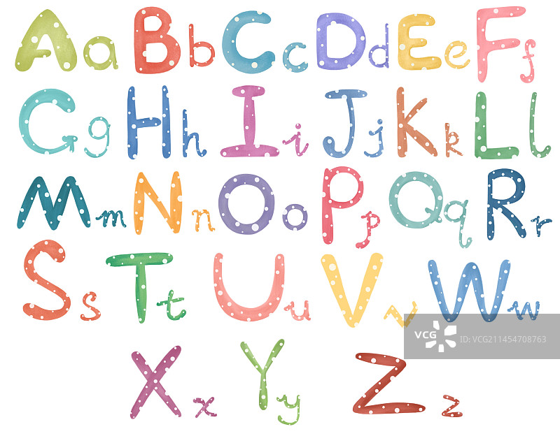 手绘26个英文字母图片素材