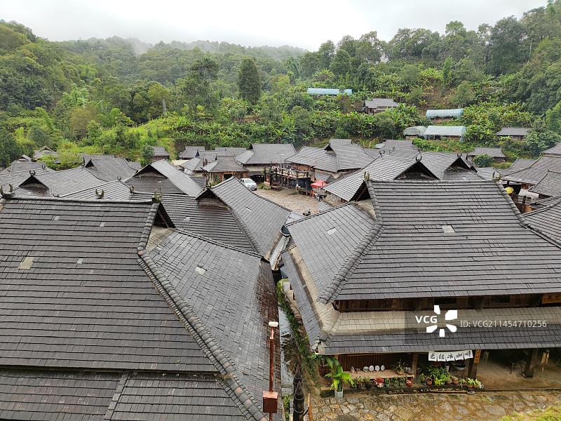 云南省普洱市澜沧县惠民镇景迈山糯干古寨图片素材