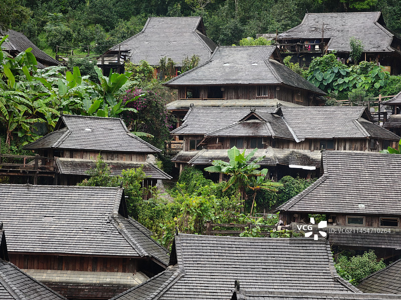 云南省普洱市澜沧县惠民镇景迈山糯干古寨图片素材