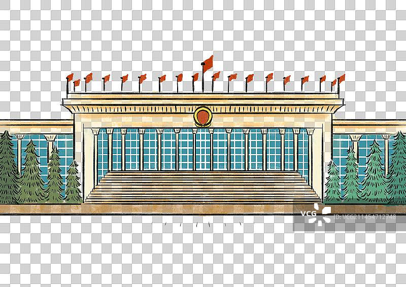 人民大会堂插画元素图片素材