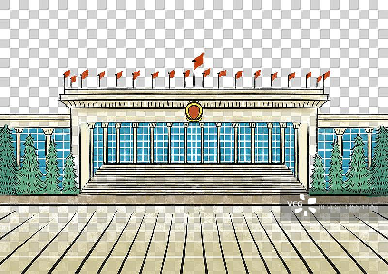 人民大会堂插画元素图片素材