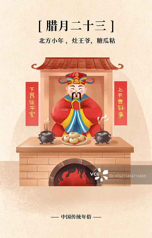 年俗之腊月二十三 送灶王爷图片素材