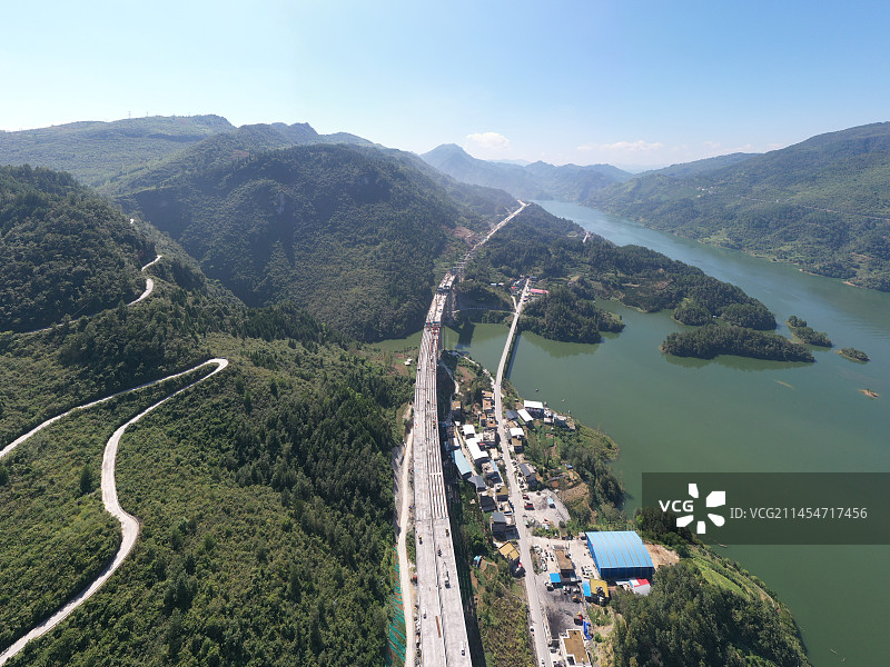 航拍乌江图片素材