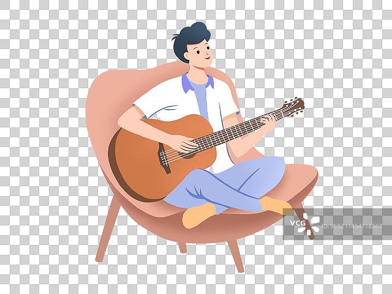 弹吉他的男孩图片素材
