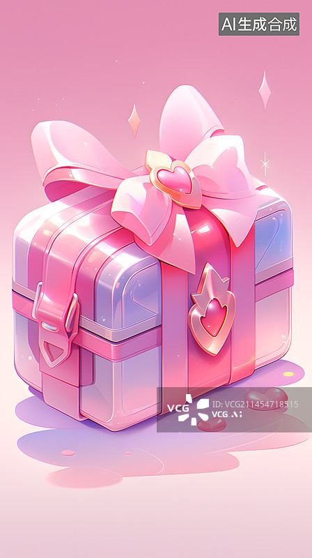 【AI数字艺术】少女的礼物首饰盒图片素材