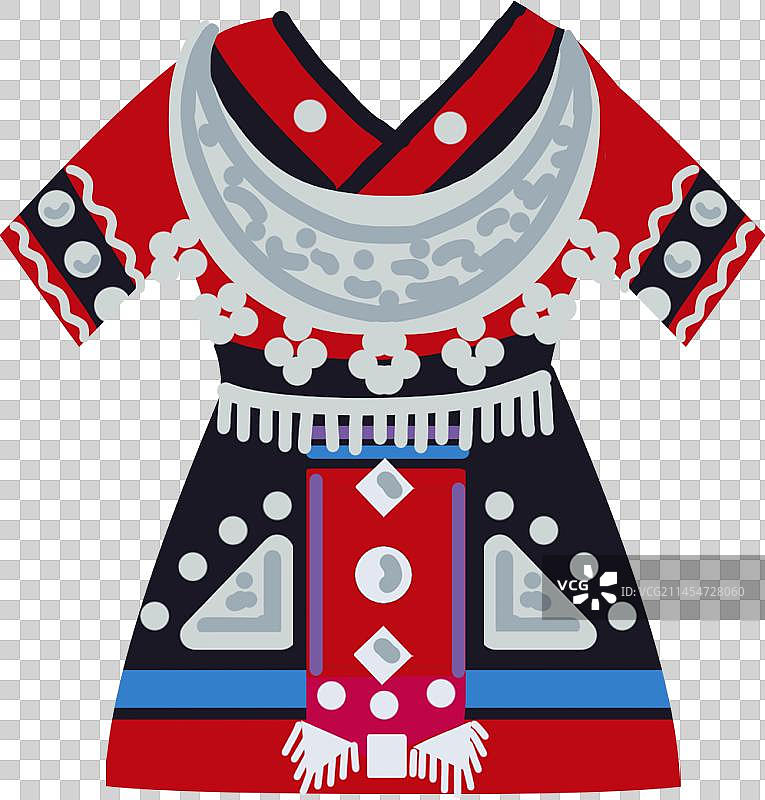 扁平插画56个民族苗族女衣服图片素材