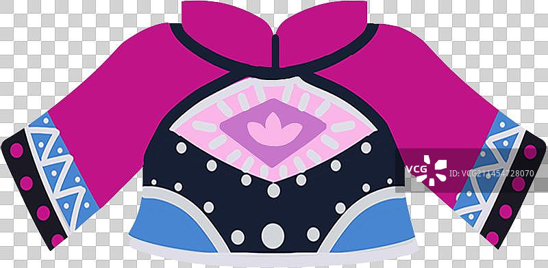 扁平插画56个民族土家族女上衣图片素材