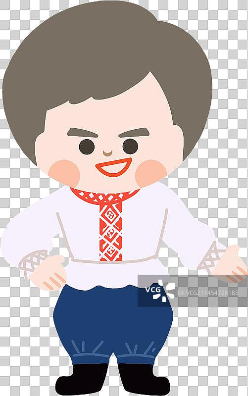 扁平插画56个民族俄罗斯族男图片素材