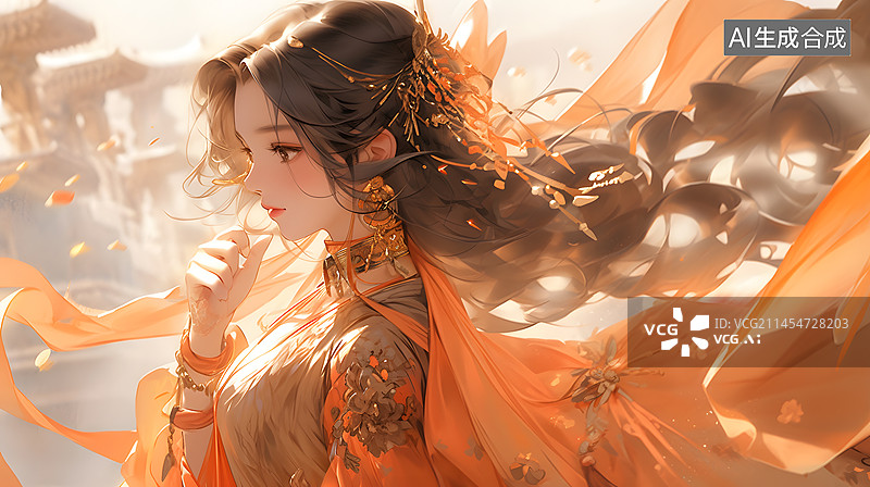 【AI数字艺术】敦煌舞女插画图片素材