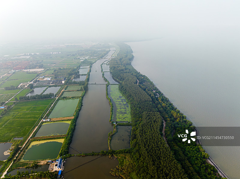 洪泽湖大堤航拍图片素材