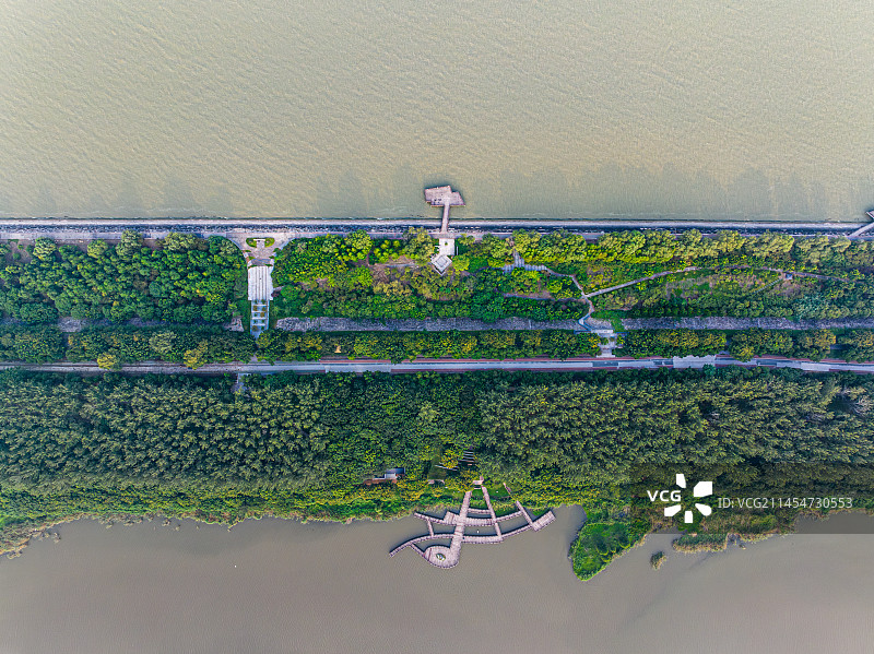 洪泽湖大堤航拍图片素材