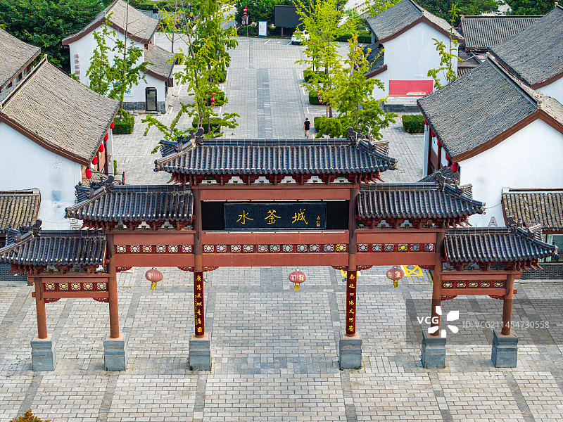 洪泽水釜城航拍图片素材