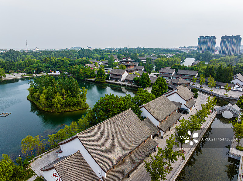 洪泽水釜城航拍图片素材
