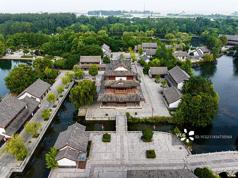 洪泽水釜城航拍图片素材