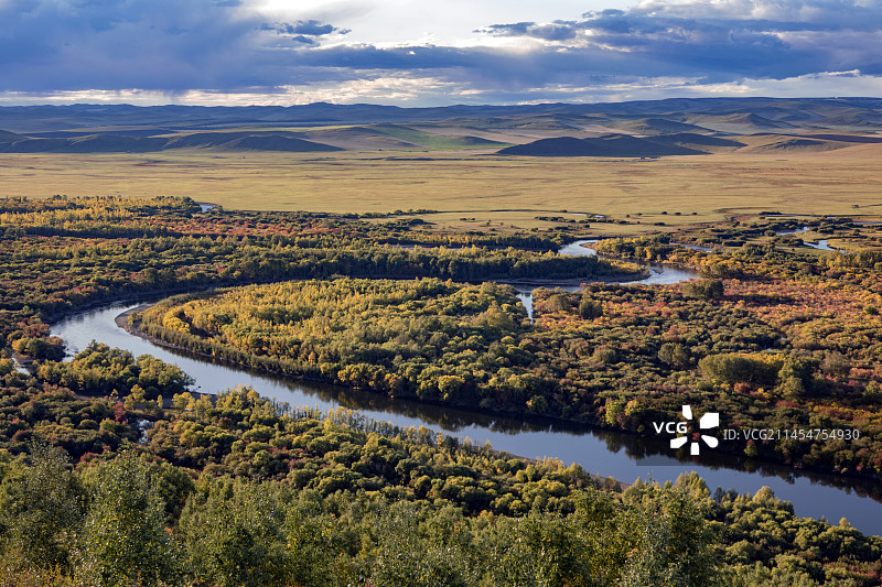 额尔古纳湿地的秋色图片素材
