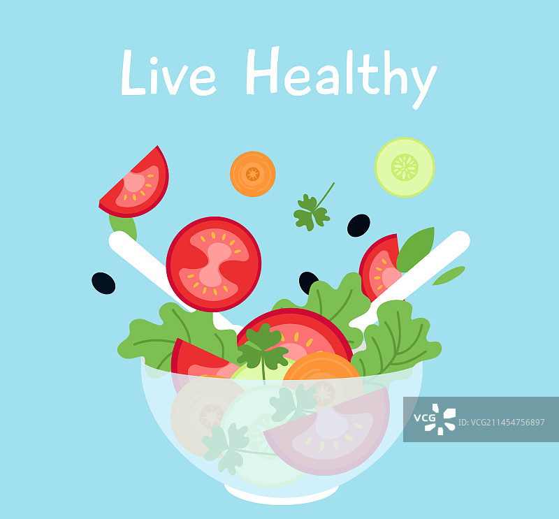 蔬菜沙拉碗饮食海报图片素材