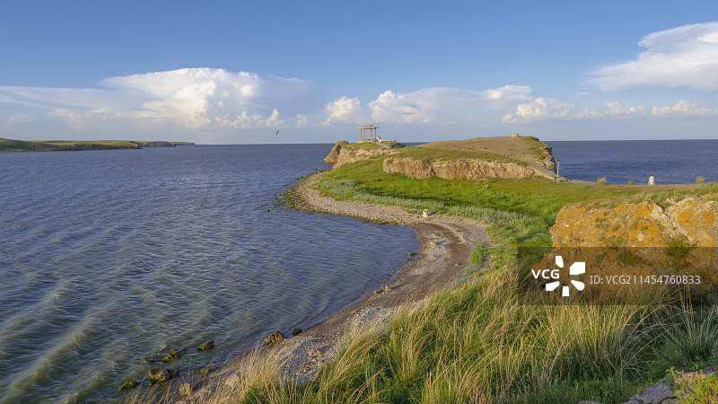 内蒙古呼伦贝尔自治区满洲里呼伦湖拴马桩图片素材
