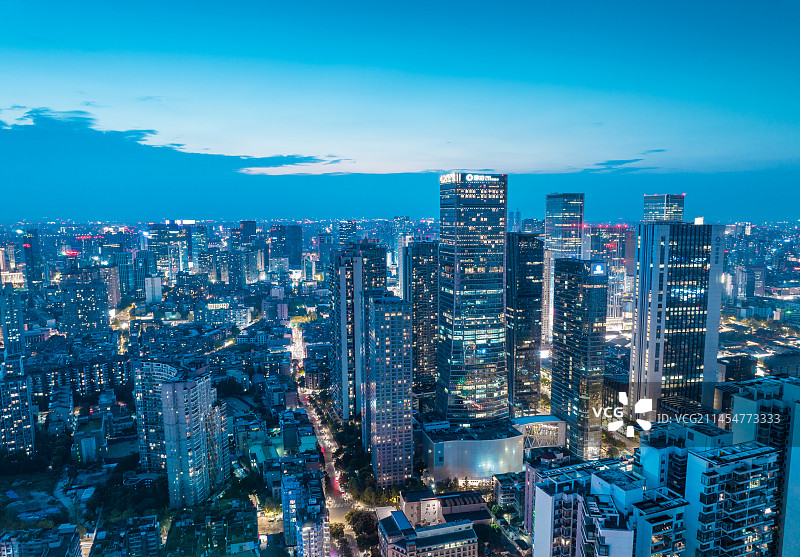 成都东大街CBD航拍图片素材