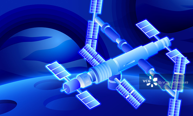 航空航天太空空间站插画图片素材