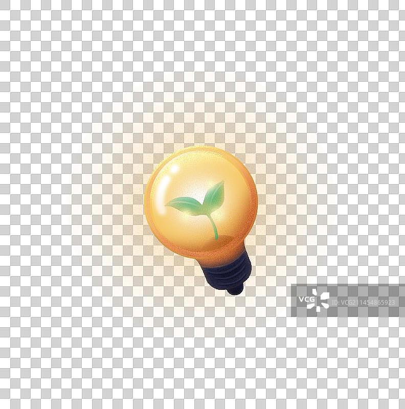 发光的树苗在灯泡内图片素材