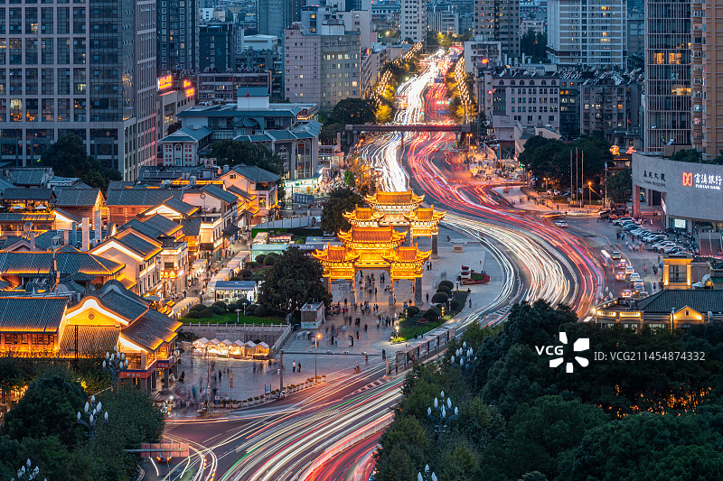 昆明地标金马坊夜景图片素材