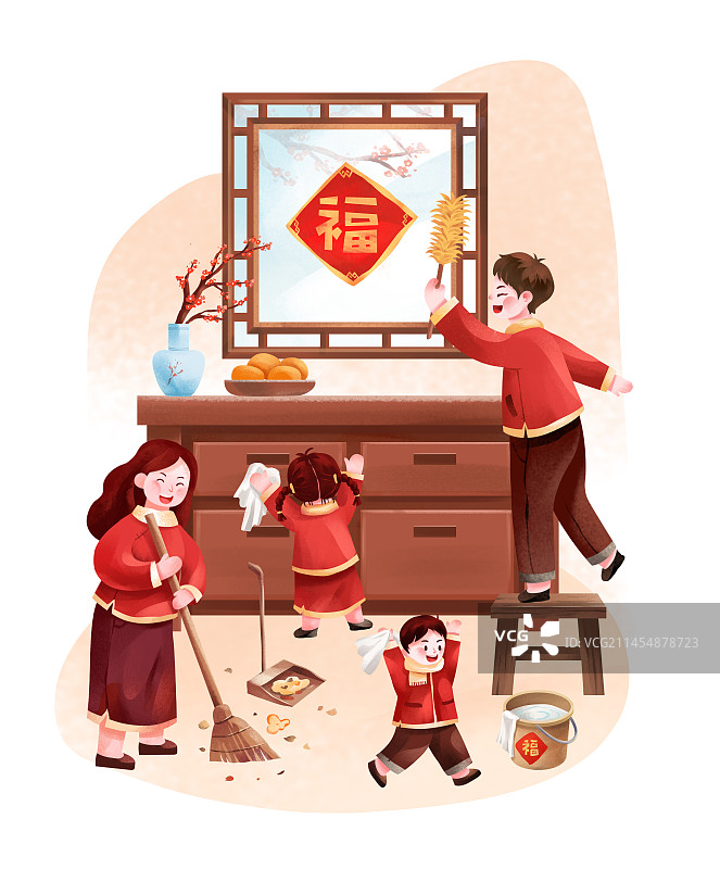 年俗之腊月二十四 大扫除图片素材
