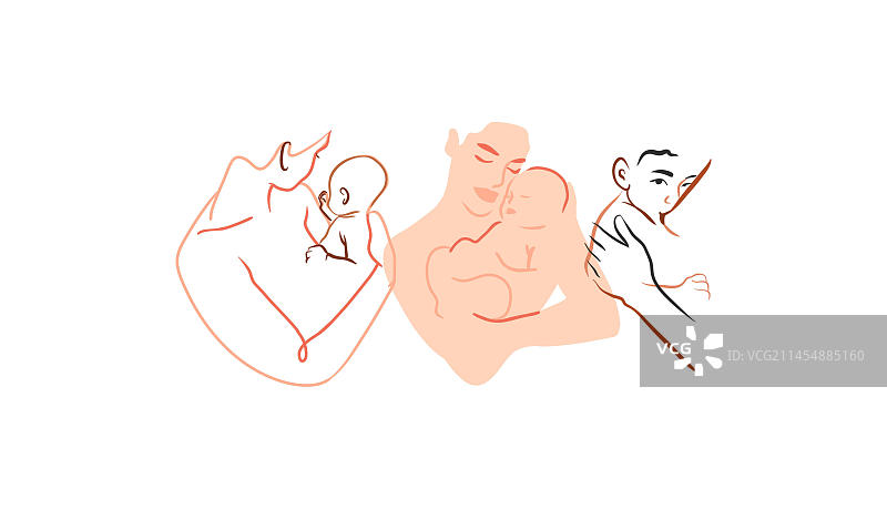 现代孕妇时尚插画合集矢量素材图片素材