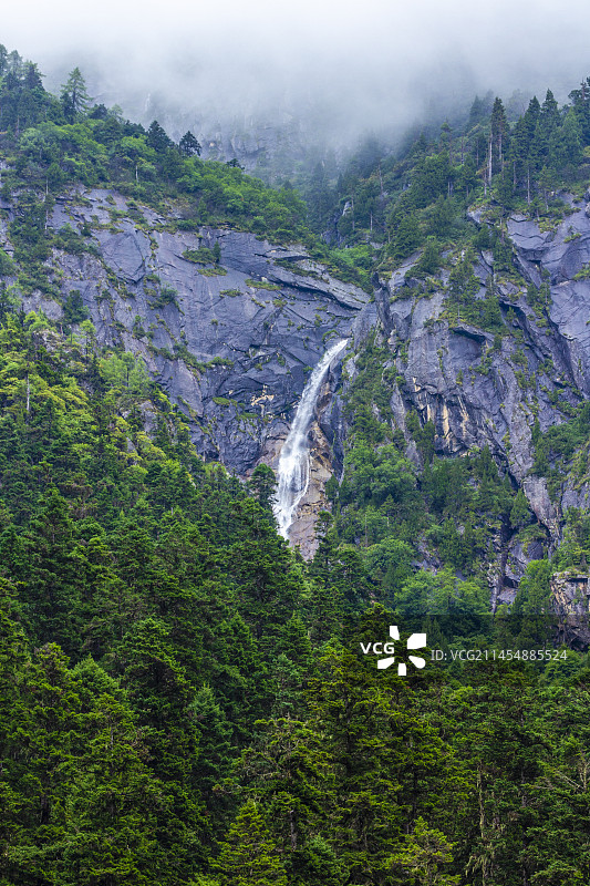 毕棚沟白龙瀑布图片素材