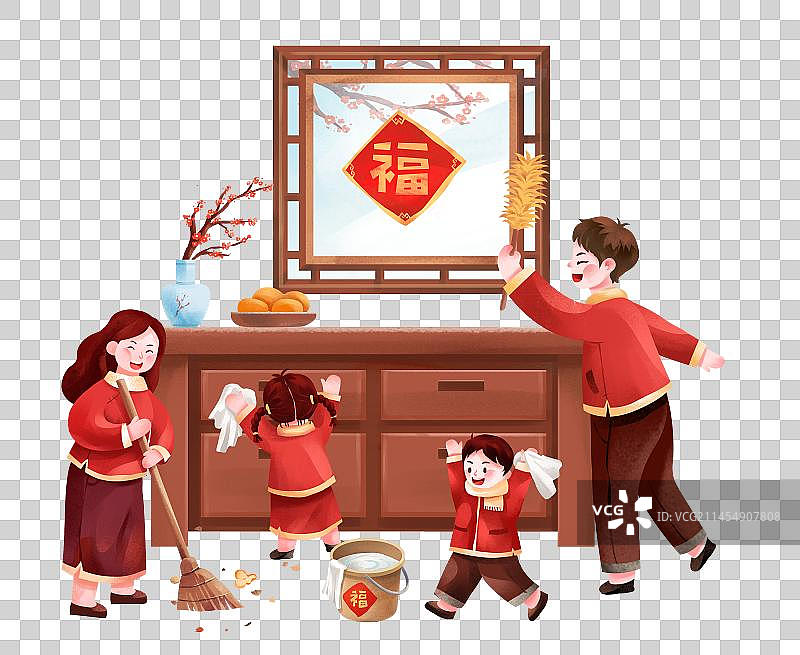 年俗腊月二十四之大扫除图片素材