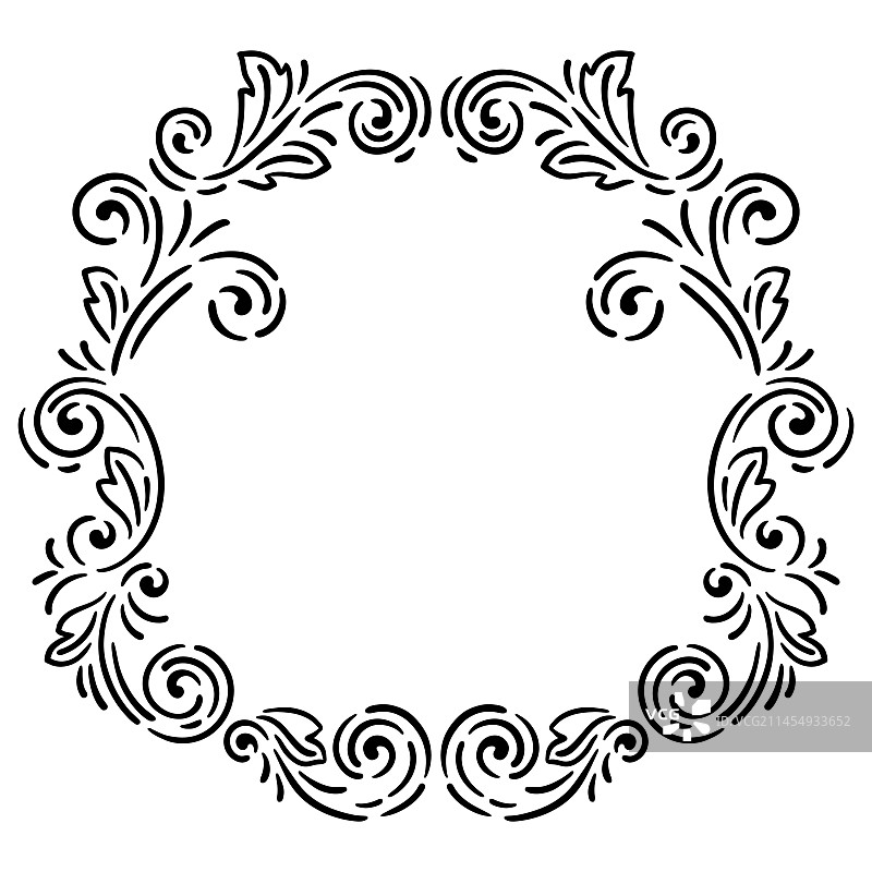 复古漩涡边框卷曲背景图片素材