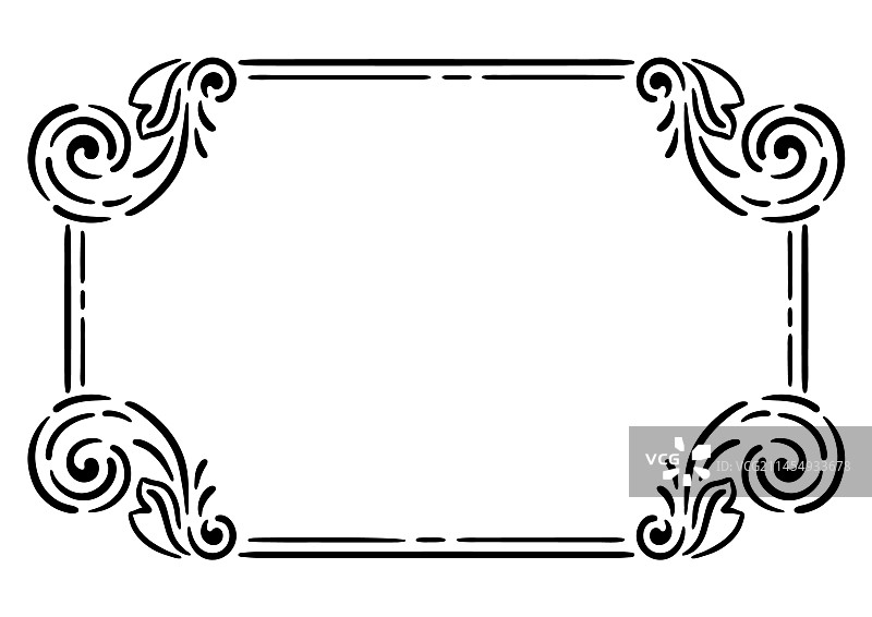 复古漩涡边框卷曲背景图片素材