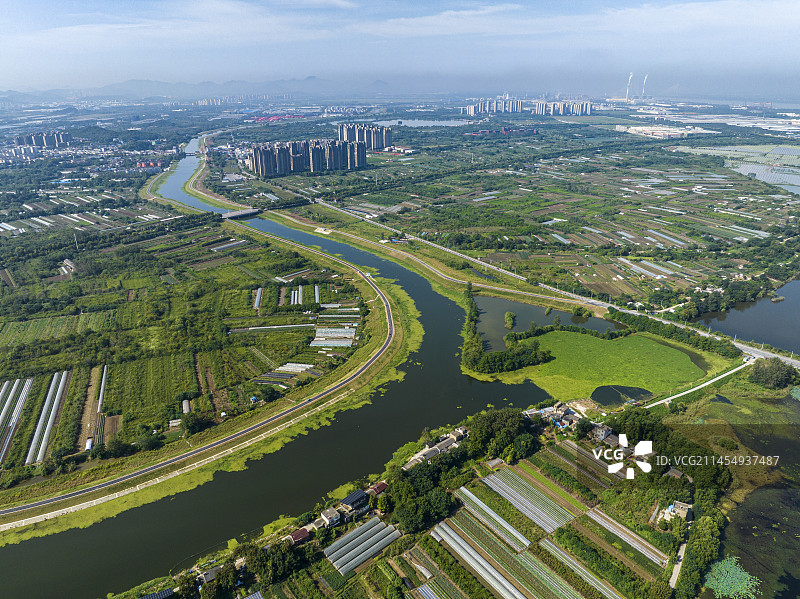 航拍安徽省芜湖市三山区小水影图片素材