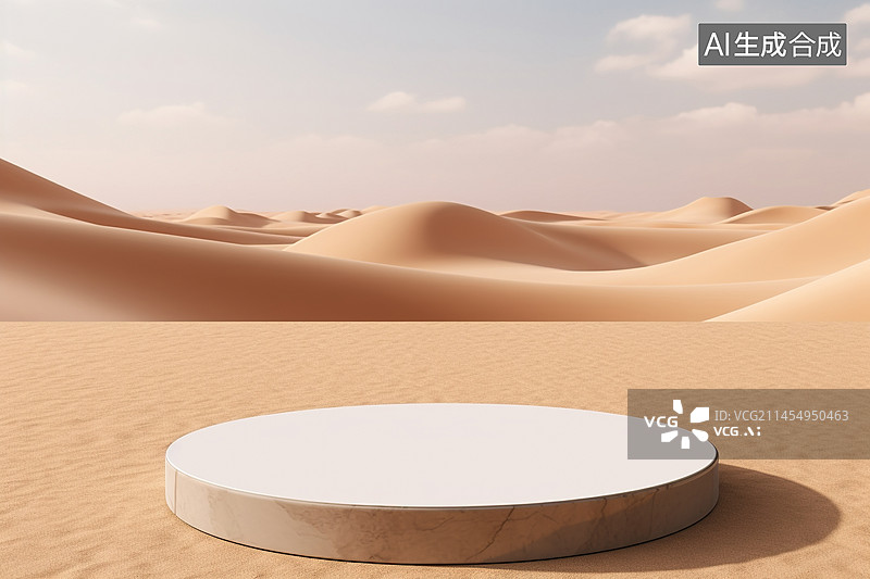 【AI数字艺术】沙漠背景的产品电商展台图片素材