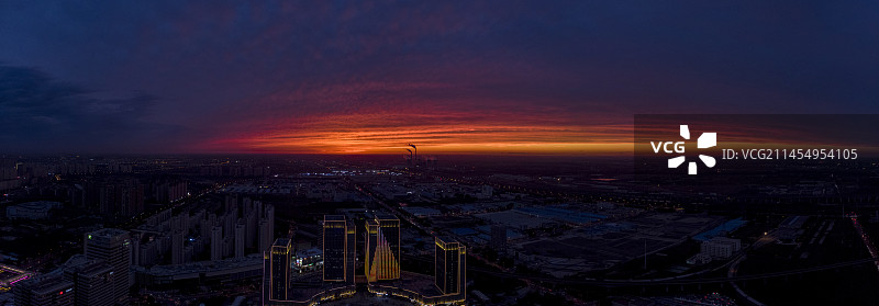 火烧云晚霞航拍图片素材